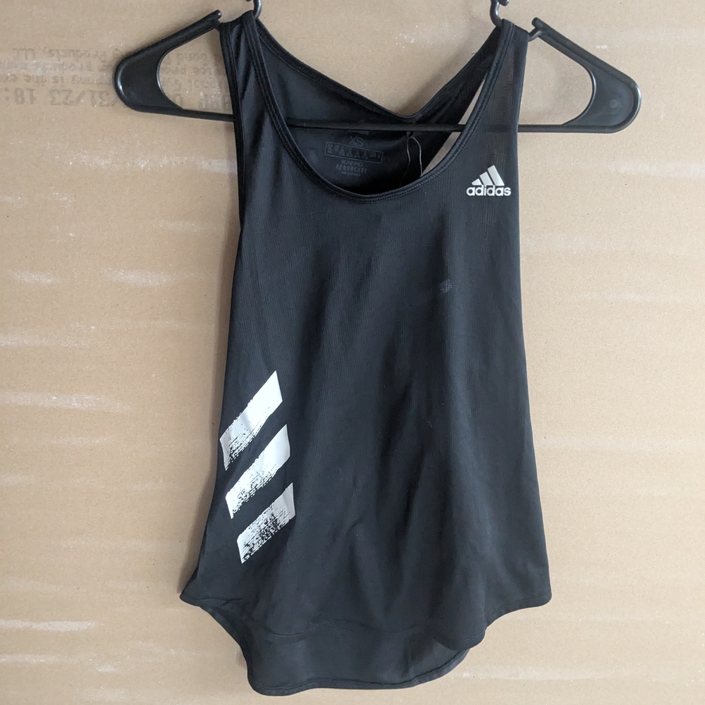 Adidas Black and White Sleeveless Tank Top